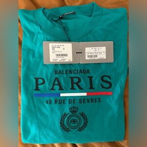 BALENCIAGA OVERSIZED SHIRT NEW WITH TAGS IN TEAL - SIZE M